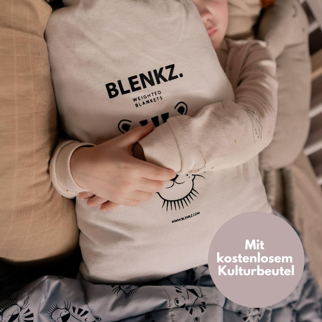 Verzwaarde babydeken | 3,5 kg | 100X150Cm | Therapiedeken | Verzwaarde dekens | Zware deken (blauw tijgergezicht, 3,5 kg - 100 x 150 cm) BLENKZ bedden en dekens.