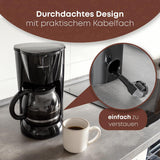 Clatronic® espressomachine | Automatische espressomachine voor 12-14 kopjes (ca. 1,5 liter) | Espressomachine met filter en antidruppelsysteem | 900W | Espressor KA 3473 Zwart