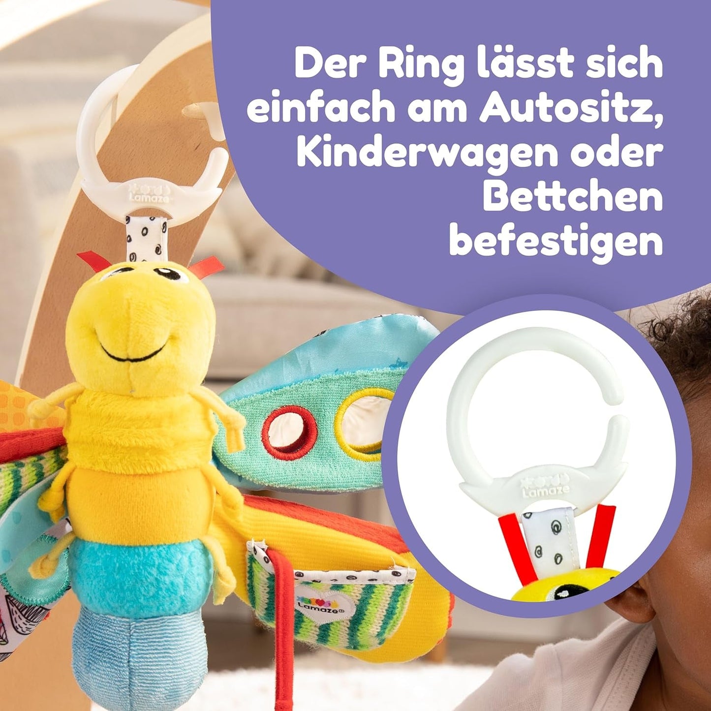 Lamaze Babyspeelgoed "Freddie the Firefly" Clip & Go, hoogwaardig speelgoed voor peuters, handgreephanger om de ouder-kindrelatie te versterken, vanaf 0 maanden, meerdere kleuren Bebe Toys Naty Shop