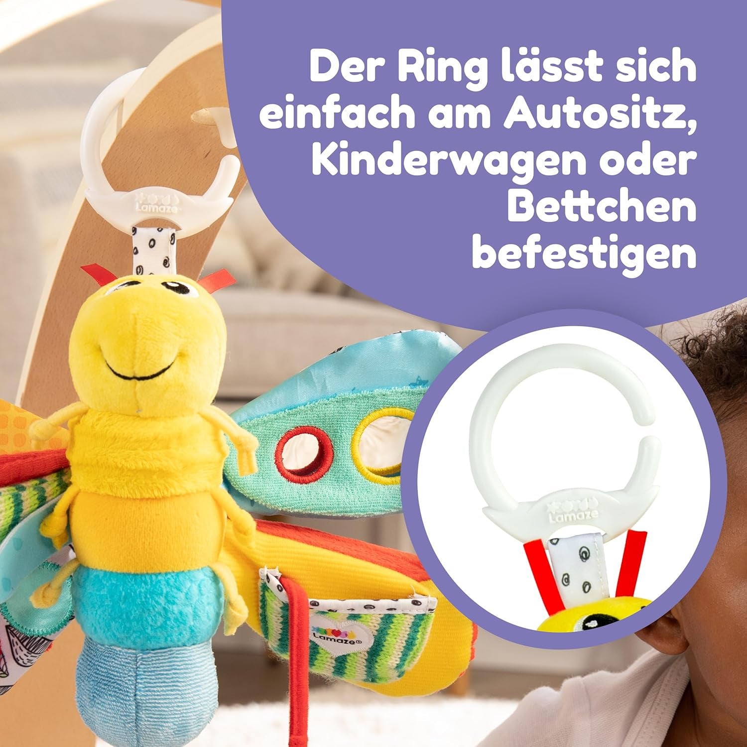 Lamaze Babyspeelgoed "Freddie the Firefly" Clip & Go, hoogwaardig speelgoed voor peuters, handgreephanger om de ouder-kindrelatie te versterken, vanaf 0 maanden, meerdere kleuren Bebe Toys Naty Shop