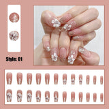 Kunstnagels Natuurlijke glitter Korte druk op acryl Zelfklevende glitternagels voor dames Meisjes Nagelkunstaccessoires 48 stuks