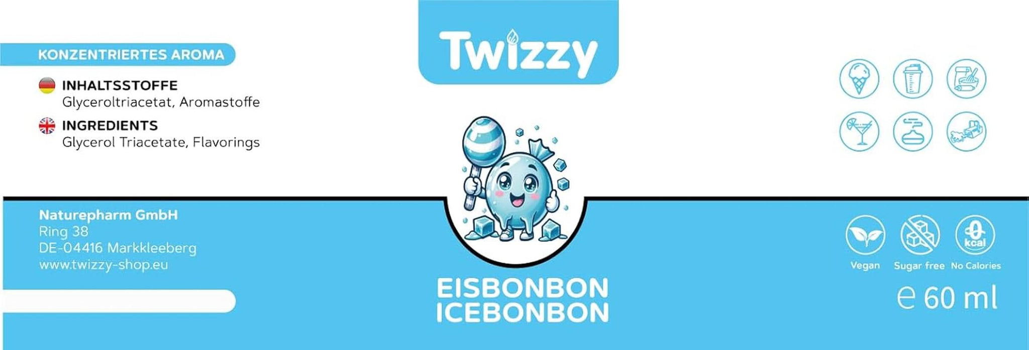 Twizzy Geconcentreerd IJssnoeparoma, 60 ml Aroma's Naty Shop