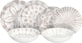 Mallorca, servies voor 6 personen, 18 delig, porselein, beige