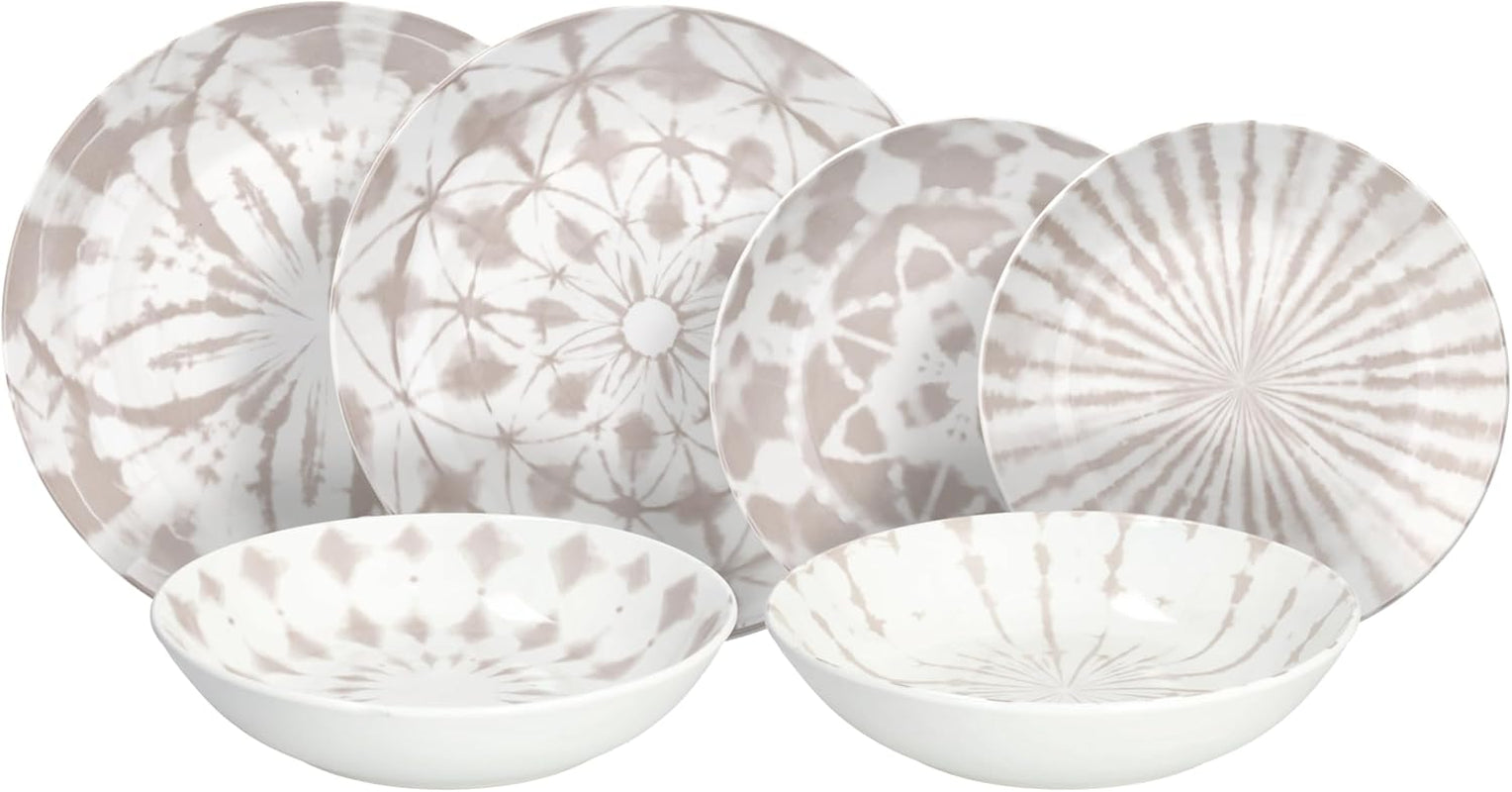 Mallorca, servies voor 6 personen, 18 delig, porselein, beige