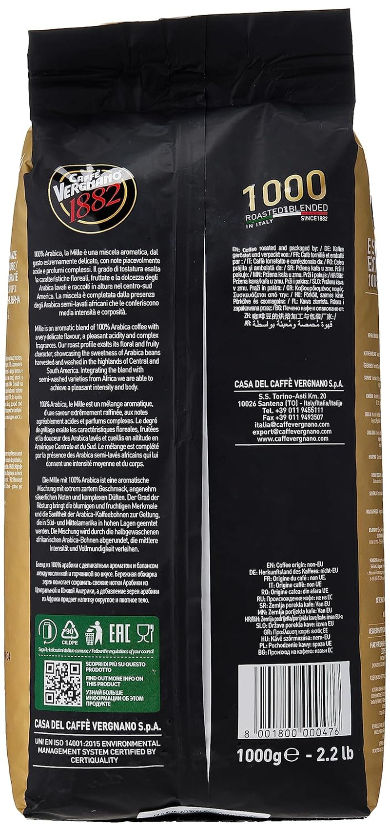 Caffè Vergnano EXTRA DOLCE espresso koffiebonen 1000 (1kg)