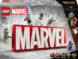 LEGO Marvel: Marvel logo en minifiguren - Hulk, Thor, Iron Man, Black Widow en Captain America verzamelset - Avengers figuurbouwset - Cadeau voor jongens en meisjes vanaf 12 jaar 76313 Bouwsets Beuche in LEGO-Store