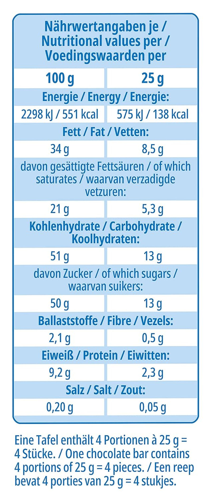 frankonia CHOCOLADE Volle melkchocolade zonder lactose en gluten, 100 g