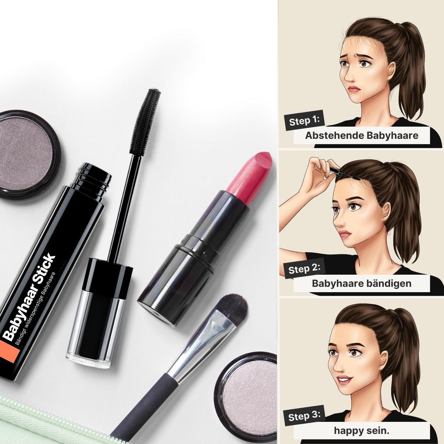 IMPERIO Hair Finishing Stick voor babyhaar - Premium mascara voor babyhaar om fijn en gebroken haar te temmen - 12ml Transparante Haarverf Naty Shop