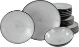 CreaTable, 23964, Serie Malmö, 18-teiliges Geschirrset voor 6 Personen, Teller Set aus Steinzeug, spülmaschinen- en microwellengeeignet, Qualitätsproductie