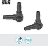 L-stuk voor Gardena Micro-Drip 4,6 mm (3/16 inch): Voor het veranderen van de distributierichting en druppelleidingen met 90 graden, knikvrije montage, eenvoudige en flexibele aansluittechniek (13212-20)