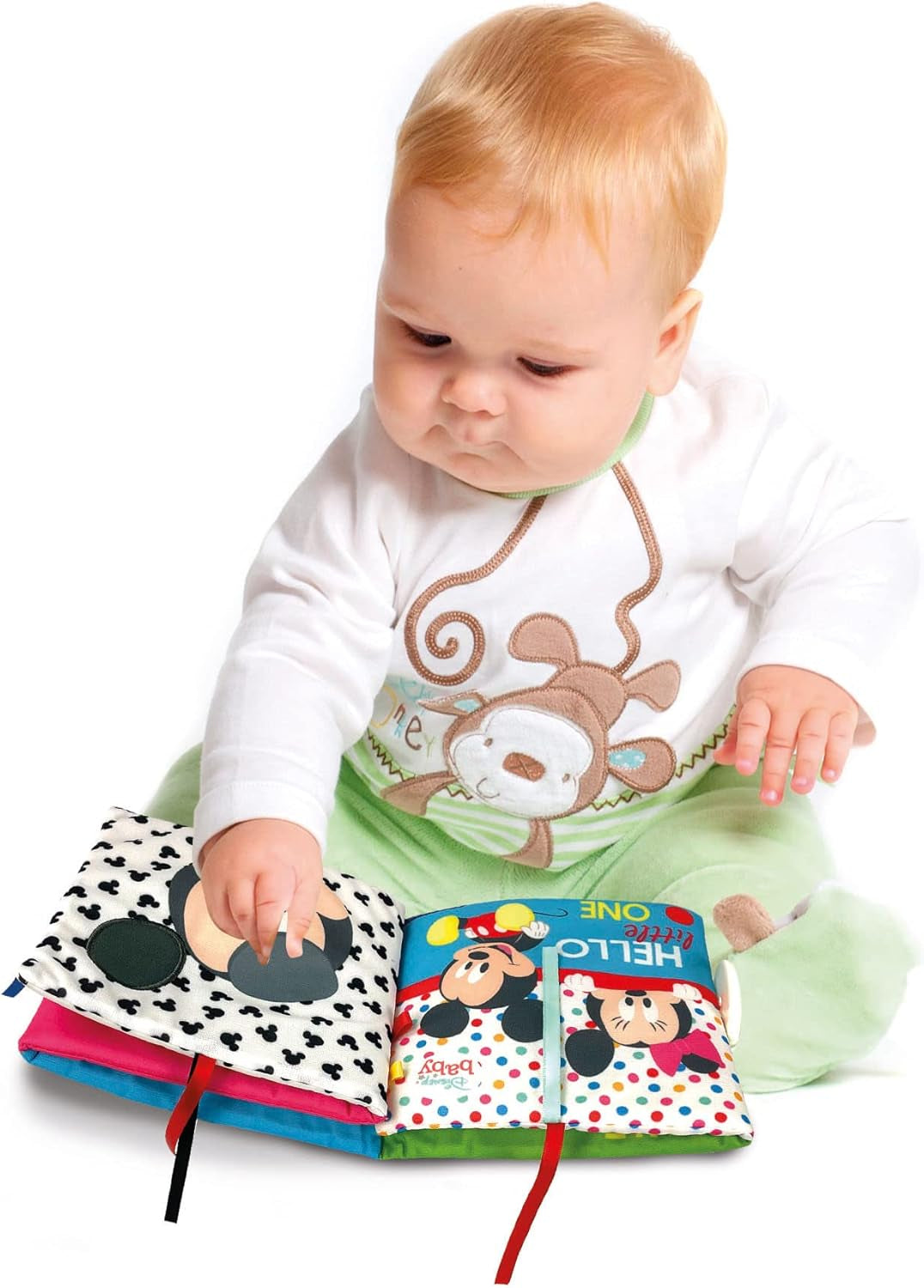 Clementoni 17721 Disney Baby - stoffen boek, veelzijdig babyreisspeelgoed, knetterend en piepend prentenboek voor pasgeborenen vanaf 0 maanden Babyspeelgoed Naty Shop