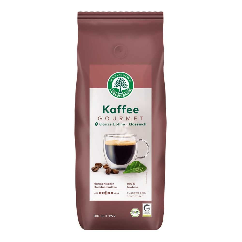 Lebensbaum - Gourmet Coffee, Klassiek, Hele Bonen - 1000 g - Pak van 4