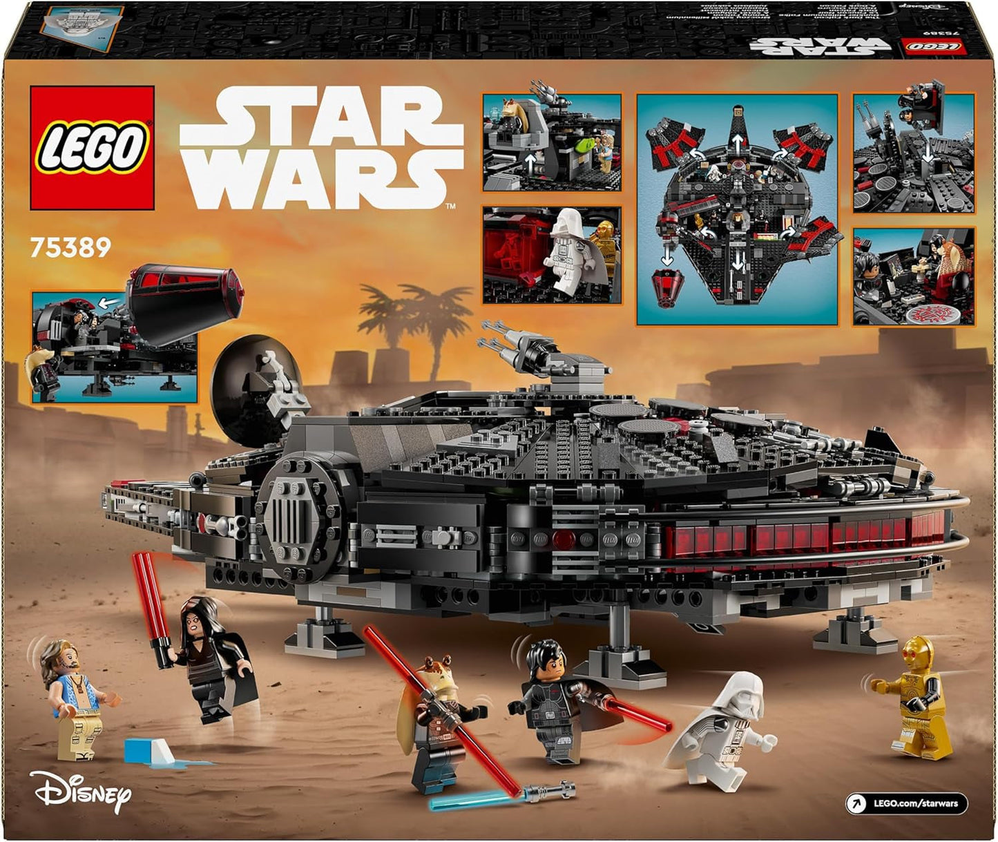 LEGO Star Wars Dark Millennium Falcon, ruimteschipset, bouwspeelgoed voor kinderen, verjaardagscadeau voor jongens, meisjes en fans, avonturenspeelgoed 75389 Bouwsets Besuche in LEGO-Store