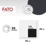 Fato - Droogpapieren servetten, Airlaid, stoffen effect, verpakking van 50 servetten, maat 40X40 in 4 gevouwen, kleur zwart