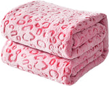 FY FIBRE HOUSE flanellen fleece plaid, microvezel deken met 3D cheetah print, 228 X 274 cm, paars Quilts en quilts Naty Shop Pink 50 "X60"