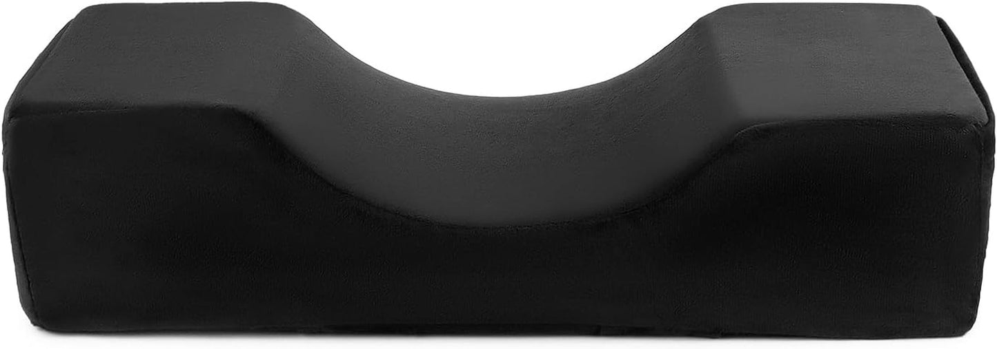 QWORK® Wimperkussen, U-vormig schoonheidsmake-upkussen, Ergonomisch wimperkussen voor verlenging, Traagschuim Wimperkussen voor schoonheidssalon Thuisgebruik (zwart) Cervicale orthopedische kussens Naty Shop Standaardtitel