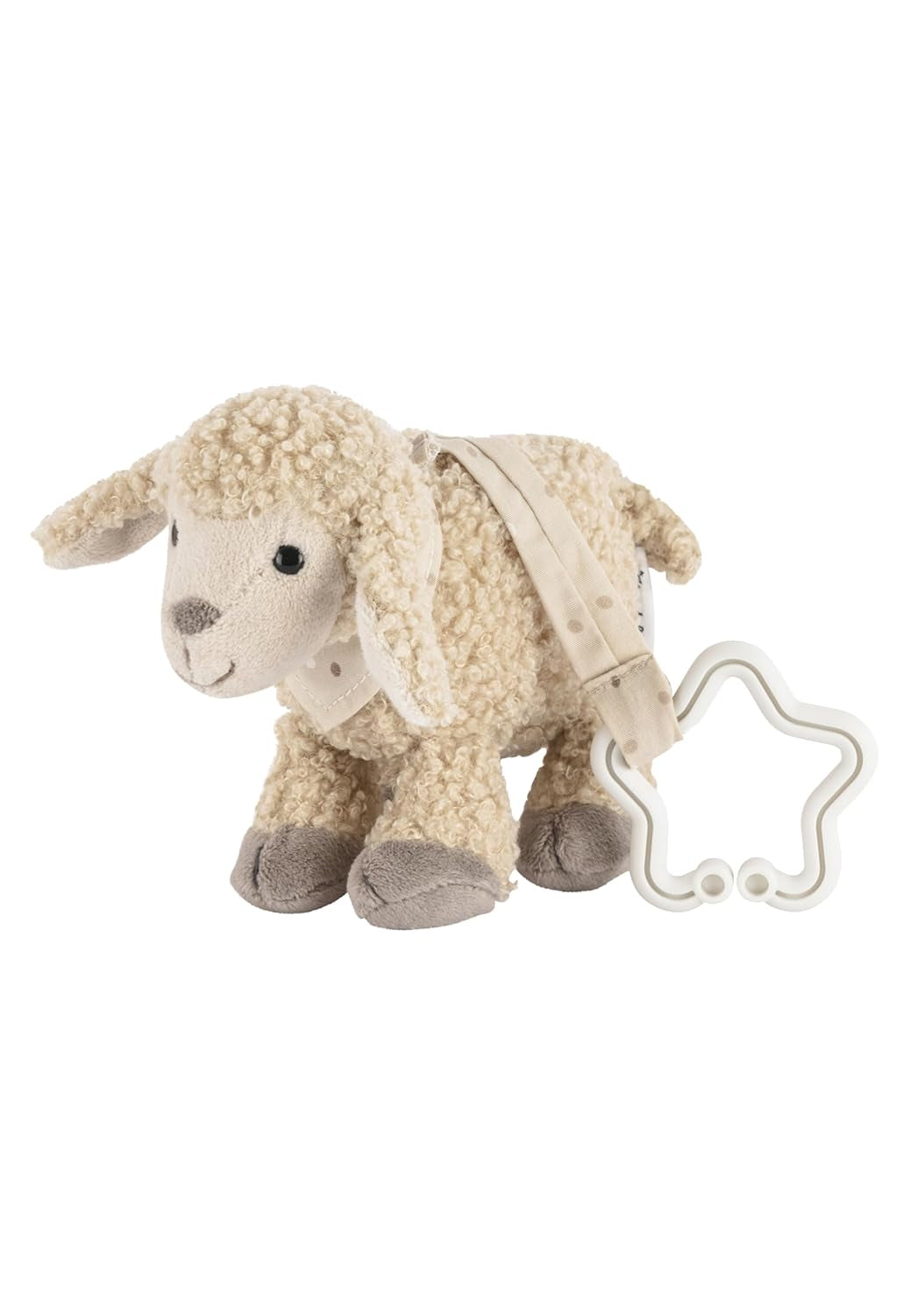 Sterntaler Flocke Schapenspeelgoedhanger - Kinderwagenspeelgoed van zachte stof - Hangend speelgoed voor baby's - Zandkleur Stervormige ophanging Speelbooghanger Bebe Toys Naty Shop