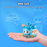 Super Wings Super Pets 4 STUKS Shine, Golden Boy, Jerome, Ellie Verwisselbare gezichtsuitdrukking Bliksemeffect Draagbaar speelgoed voor 3 4 5 6 7 8 jaar oude jongensmeisjes 2 inch actiefiguren Naty Shop