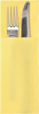 50 zakjes bestekservetten 'DAILY Collection' 48 Cm X 30 Cm geel met vouw voor bestek
