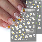 5D Reliëf Witte Madeliefjes Nagelstickers Bloemen Nagelstickers Bloemen Folie Zelfklevende Stickers Nail Art Stickers Madeliefjes Nageldecoratie Accessoires Bloemendesign Stickers Nail Art