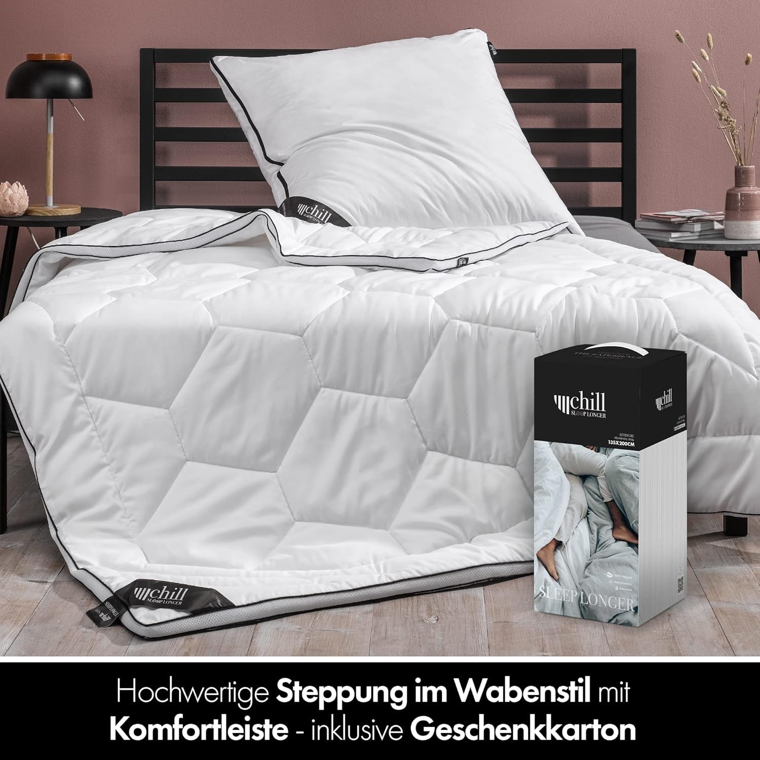 All Seasons-quilt 135X200 - Lichtgewicht 135X200-quilt - Ademend en wasbaar en 100% veganistisch - Klimaatmesh-quilt en comfortband om te slapen - 800G vulling Quilts en quilts Naty Shop