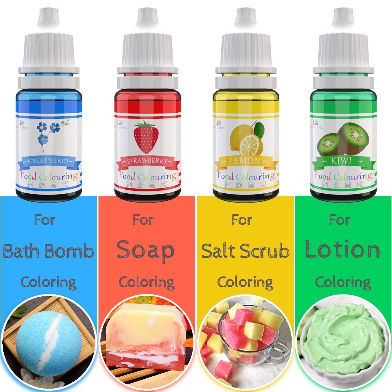 DecorRom, set van 10 vloeibare voedingskleurstoffen, 10 x 10 ml Naty Shop