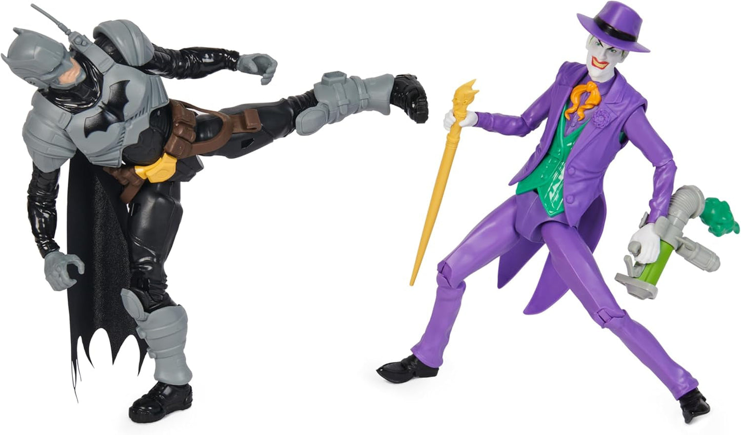 DC Batman Adventures Batman Vs the Joker actiefigurenset, 30 cm - 2 volledig beweegbare figuren met 12 versnellingen voor spannend rollenspel, speelgoed voor 4+ kinderen Actiefiguren Naty Shop