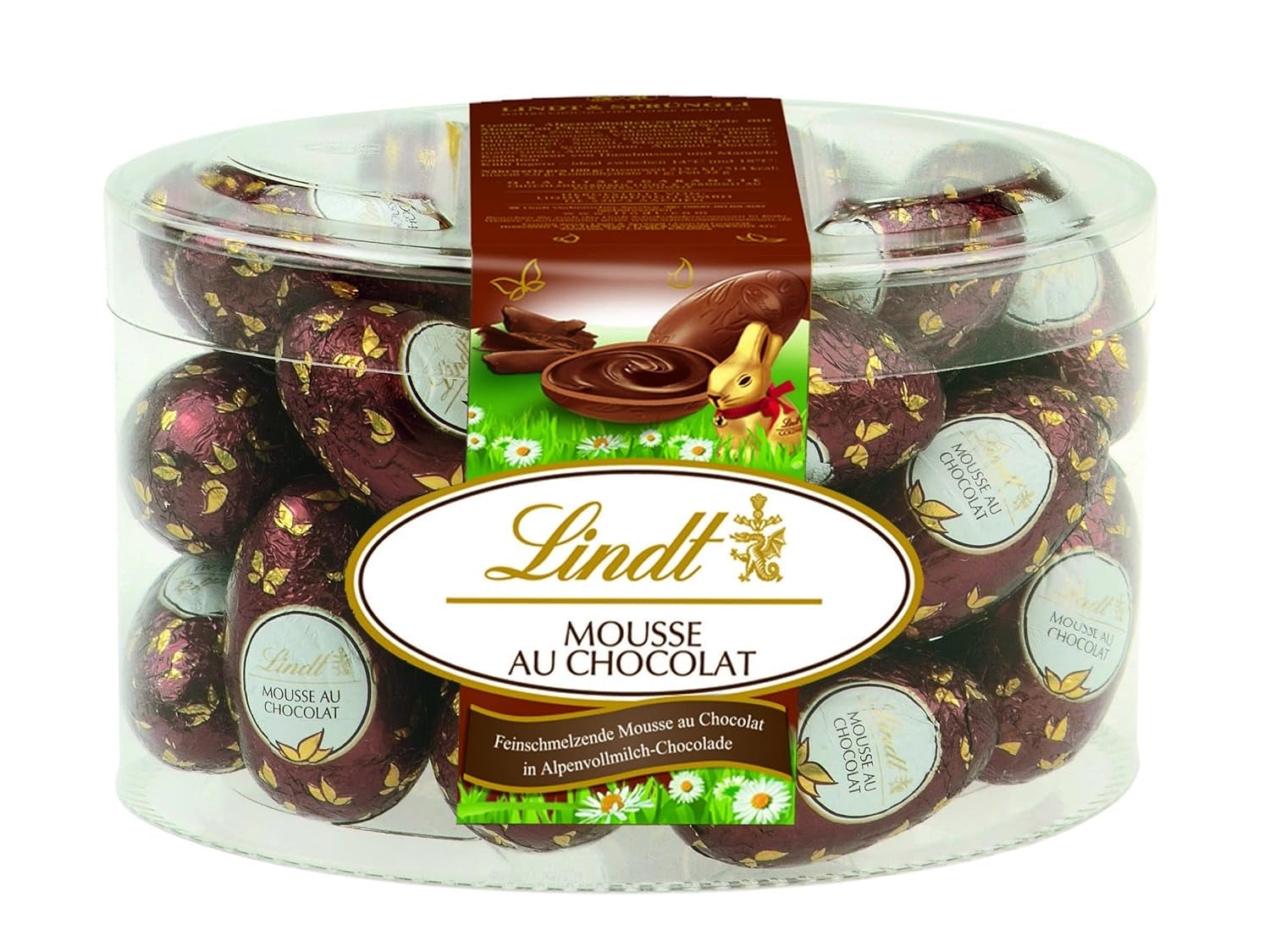 Lindt chocolademousse met chocolade-eieren | 450 g Melkchocolade gevuld met smeltende chocolademousse | Paaschocolade | Geschenk van chocolade | Paaseieren | Chocolade eieren