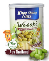 Khao Shong Gebakken groene erwten met wasabi, knapperige erwten in een pittig beslag, een vetarm alternatief voor noten, medium pikant, 1 blik van 140 g | 140 g (1 pakje)
