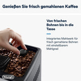 De'Longhi Dinamica Plus ECAM 370.70.B Volautomatische espressomachine met LatteCrema-melk-, cappuccino- en espressosysteem, 3,5 inch TFT-kleurentouchscreen en app-bediening, koffiefunctie, zwart