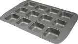 CSB106 Quadratische Antihaftbeschichtete Backform Mit 12 Minilöchern Aus Karbonstahl, Edelstahl, Zilver, 37,3 X 26,1 X 3,1 Cm Vormen en bakplaten Naty Shop