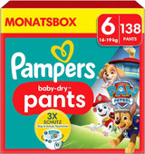 Pampers luiers Paw Patrol Broek maat 5 (12-17Kg) Baby-Dry, Junior met Stop and Protect-zak, MAANDDOOS, 160 luiers Naty Shop