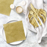 PAW - 3-laags servetten (33 x 33 cm) I 20 stuks I Perfect voor verjaardagen, feesten, bruiloften, communies en feestdagen I Gekleurde papieren servetten - speciale gelegenheden, ornamenten I Inspiration Classic (goud)