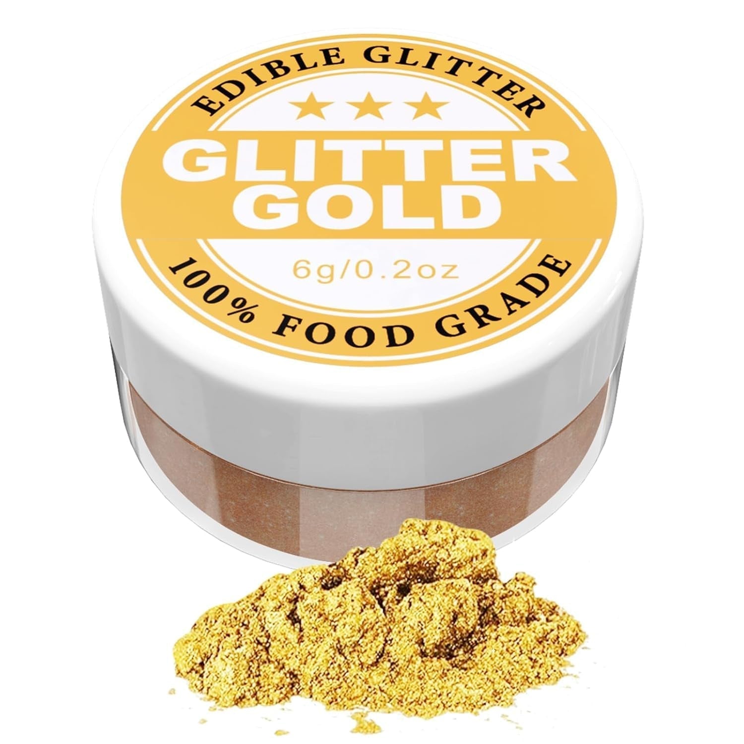 Eetbare glitter - 6G kleurstofpoeder voor chocolade, aardbeien, muffins, cakes, fondant (goud)