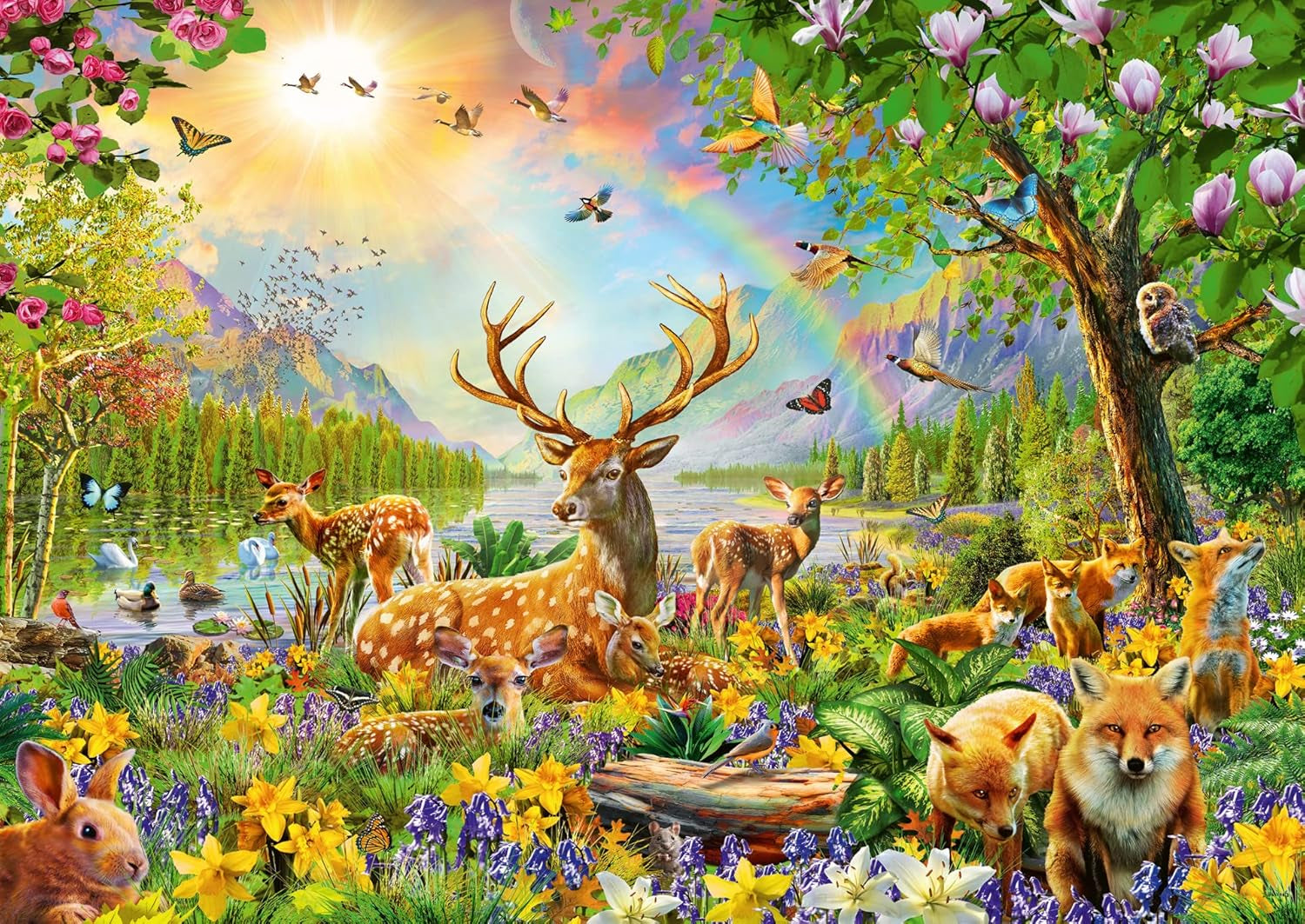 Ravensburger Legpuzzel voor kinderen - 13352 Graceful Deer Family - Legpuzzel van 200 stukjes voor kinderen vanaf 8 jaar Puzzel Naty Shop