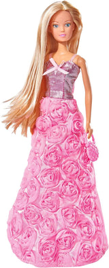 Simba 105739003 - Steffi Love Princess Gala Fashion, 2-Fach Sortiert, es Wird nur EIN Artikel geliefert, Spielpuppe als Prins in traumhaften Rosenkleid met Handtas, 29cm, ab 3 Jahre