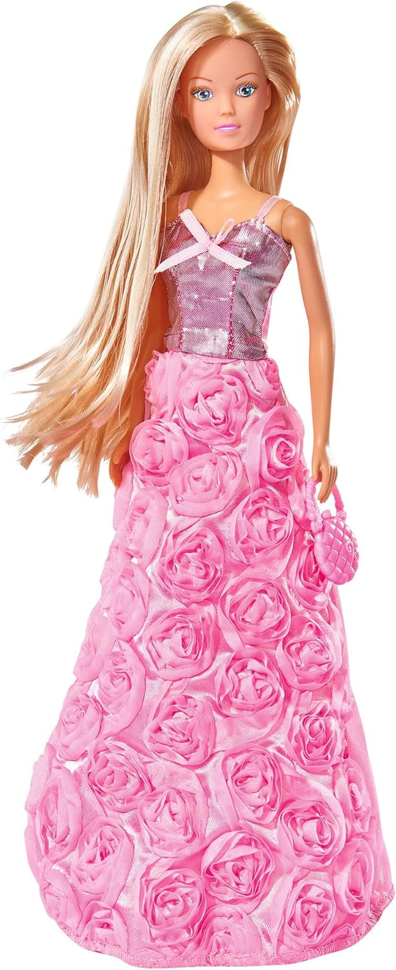 Simba 105739003 - Steffi Love Princess Gala Fashion, 2-Fach Sortiert, es Wird nur EIN Artikel geliefert, Spielpuppe als Prins in traumhaften Rosenkleid met Handtas, 29cm, ab 3 Jahre