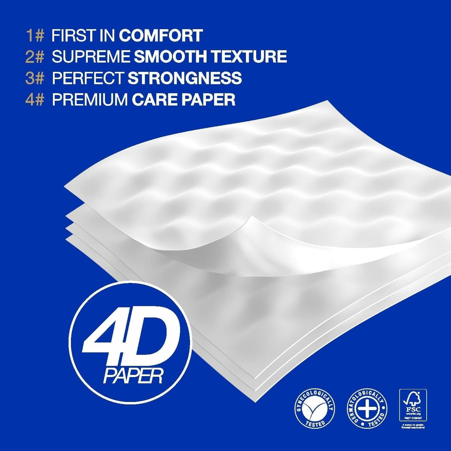 Renova Renova Divine Perfection toiletpapier, 42 rollen, premium toiletpapier, 4-laags, ultrazacht, extra sterk, dik, zacht en absorberend, FSC-gecertificeerd papier, 4400G