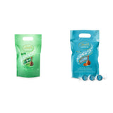 LINDOR chocoladebolletjes | Hersluitbare zak van 1 kg | ca. 80 melkchocoladebolletjes met muntvulling | Bulkverpakking & LINDOR gezouten karamelchocoladeballetjes