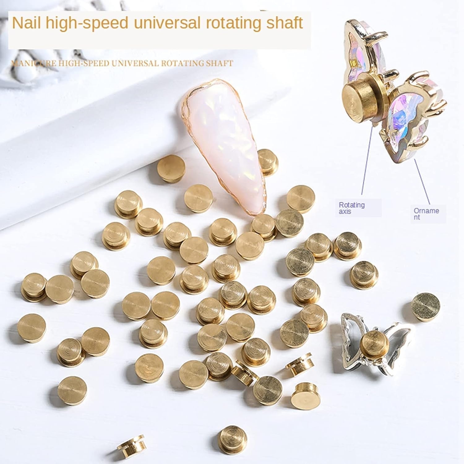 Nail Art Roterende Charme, 20 Stück Spinning Nail Charms Nagel Roterende Lager voor Nail Art Design DIY Crafting Schmuck Zubehör