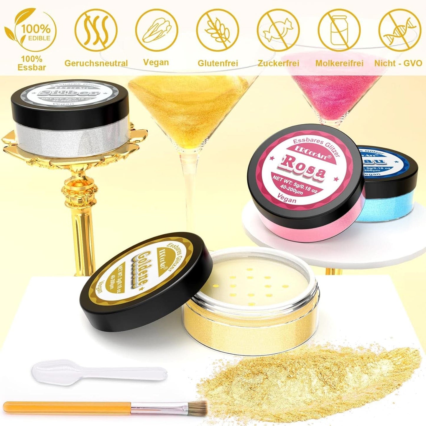 Eetbare glitters, 5 gram Glitter Nati Shop