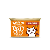 Lily's Kitchen, gemaakt met natuurlijke ingrediënten, heerlijke hapjes in kippensaus, natvoer voor volwassen katten, blik van 70 g