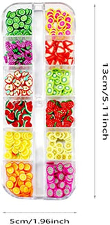 4 Set Nagel Obst Scheiben, Basicon Niedliche Obst Polymer Scheiben Obst Scheibe Nail Nagel 3D Obstscheibe Nail Art Slice voor DIY Liefert Maniküre Decoratie Schleim Zubehör Nageldekorationen, 4 Stile