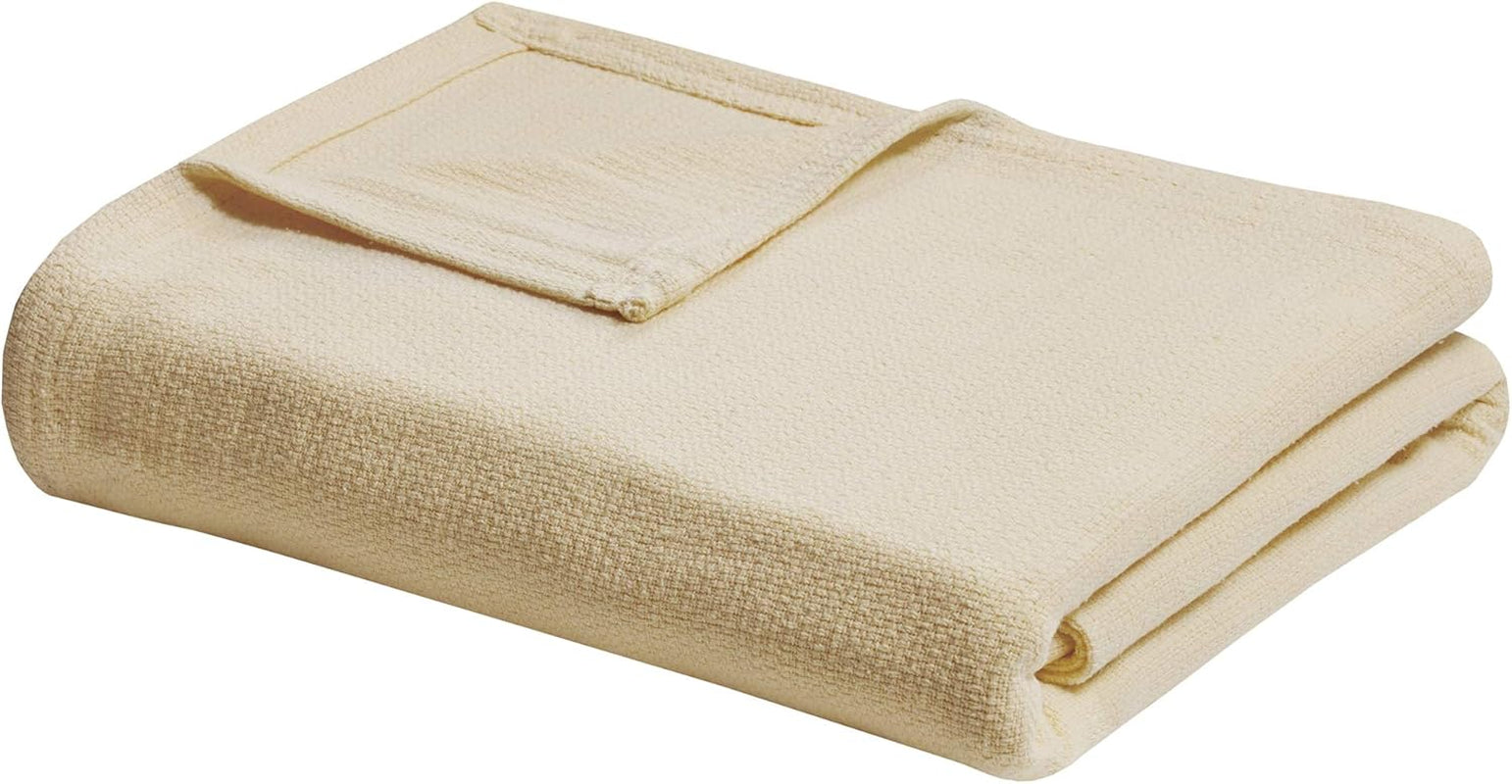Madison Park Freshspun Wicker Twin grijze katoenen dekenbedden en dekbedden Madison Park King Yellow