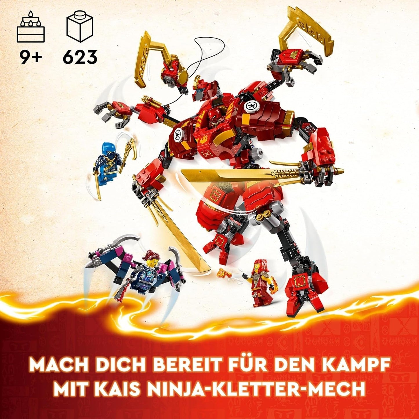 LEGO NINJAGO Kai's Ninja-klimmechaset, ninjaspeelgoed met bouwbare actiefiguur en 4 minifiguren, avonturenset voor kinderen, verjaardagscadeau voor 9-jarige jongens en meisjes 71812 Bouwsets Beuche in LEGO-Store