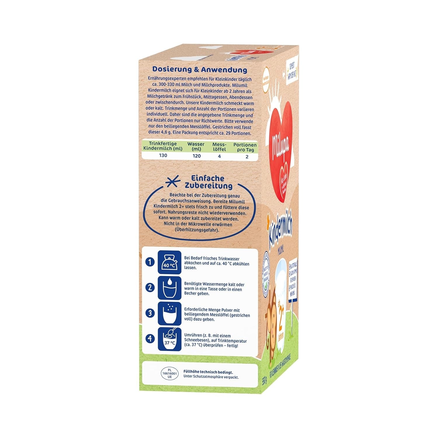 Milupa Milumil Groeimelk 2+ - Vanaf 1 jaar - Voor kleine kinderen in de groeifase - 5 x 550 g