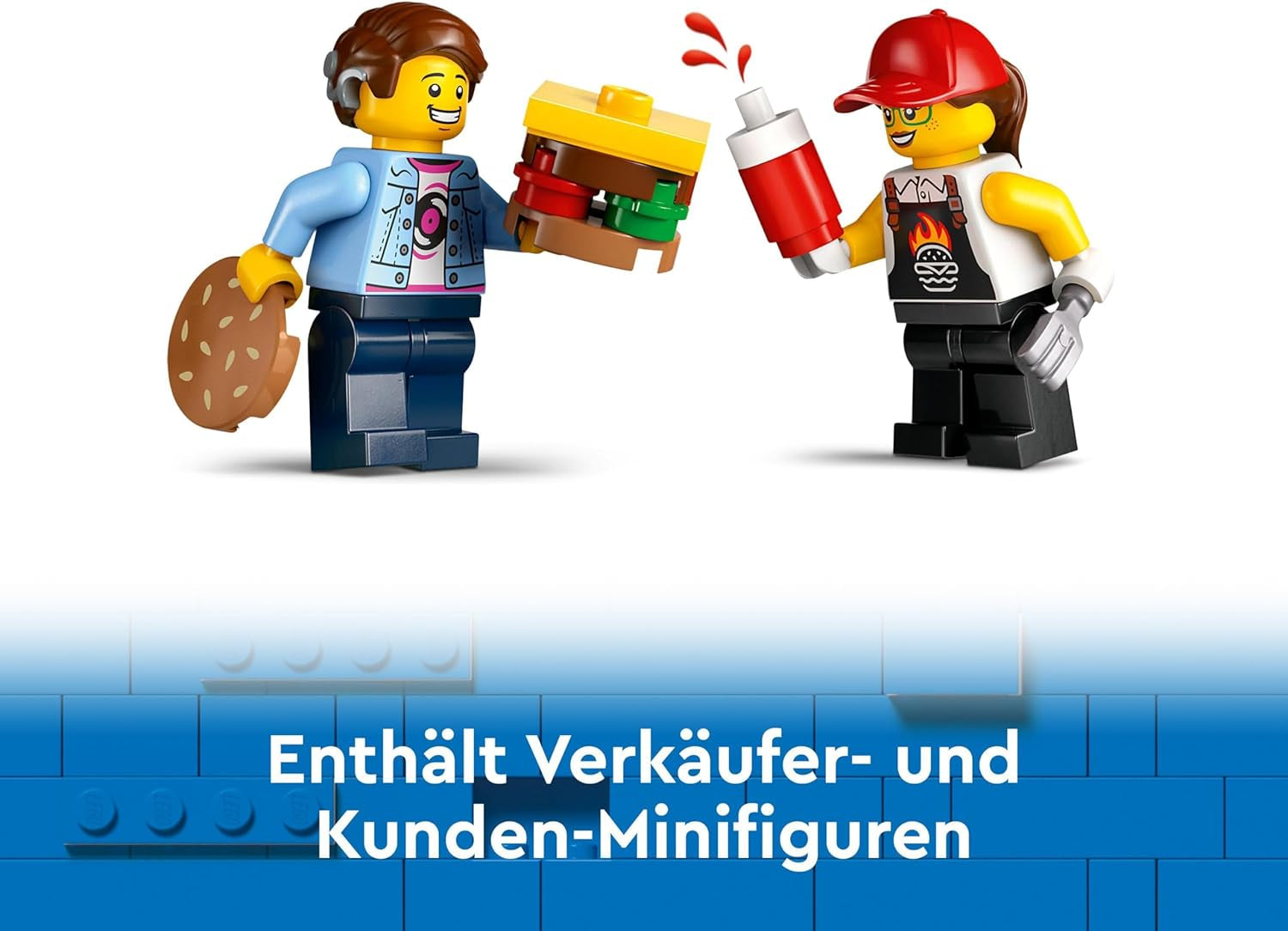 LEGO City Burger Truck-bouwset met speelgoedauto voor 5-jarigen, minifiguur van een foodtruck en accessoires, leuk cadeau voor jongens en meisjes 60404 Bouwsets Besuche in LEGO-Store