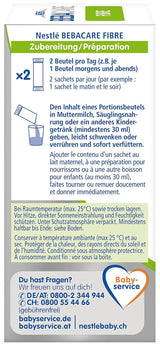BEBACARE FIBRE glutenvrij voedingssupplement voor een zachte spijsvertering, voedingssupplement voor baby's vanaf de geboorte en kleine kinderen, 1x (20 x 2,2 g)