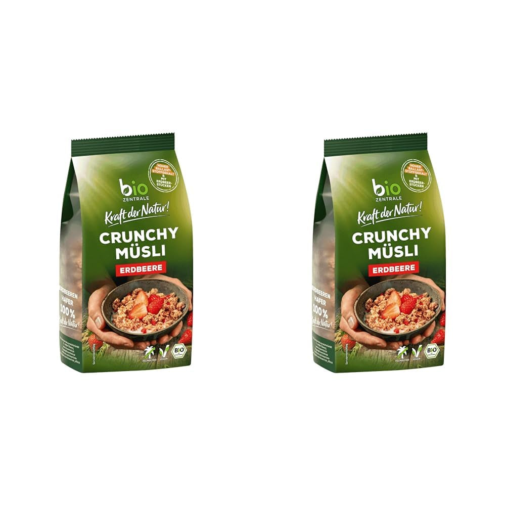 Krokante muesli met bessen Biozentrale | 375 g biologische Muesli | Ideaal voor het ontbijt en je kopje meeneemmuesli | Een alternatief voor mueslirepen