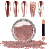 Chrome Nagel Pulver Spiegel Effect Metallic Staub Holografisch Glitter Glasierte Maniküre Decoratie Reflektierende Pigment voor DIY Gel Polish Nail Art, Harz Handwerk, Geschenke voor Goud